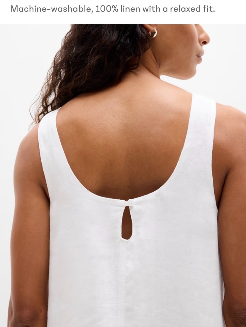 Athleta White Sleeveless Retreat Linen Dress NWT - Picture 3 of 6